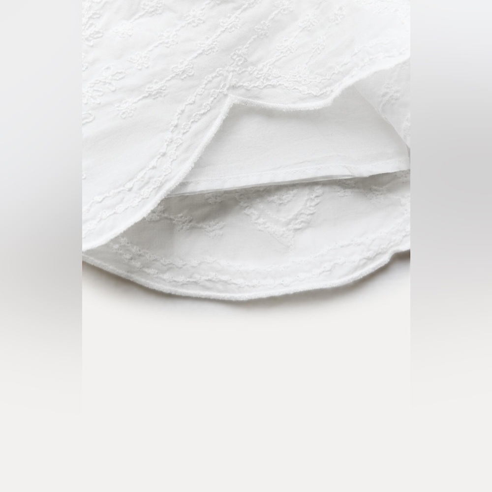 NWOT. Zara ZW Collection White Embroidered Mini Skirt. Size M. - Picture 9 of 14